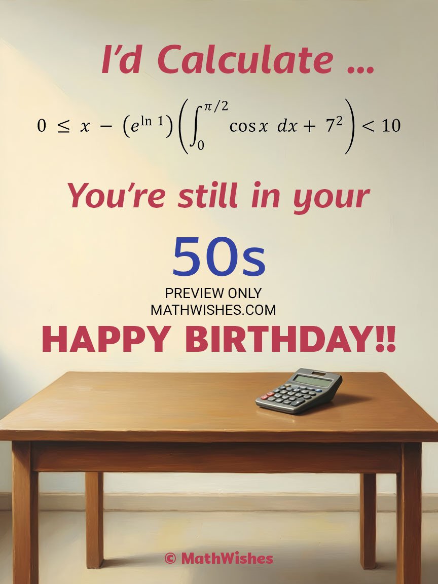 50s Birthday Card - Equation product image (1)