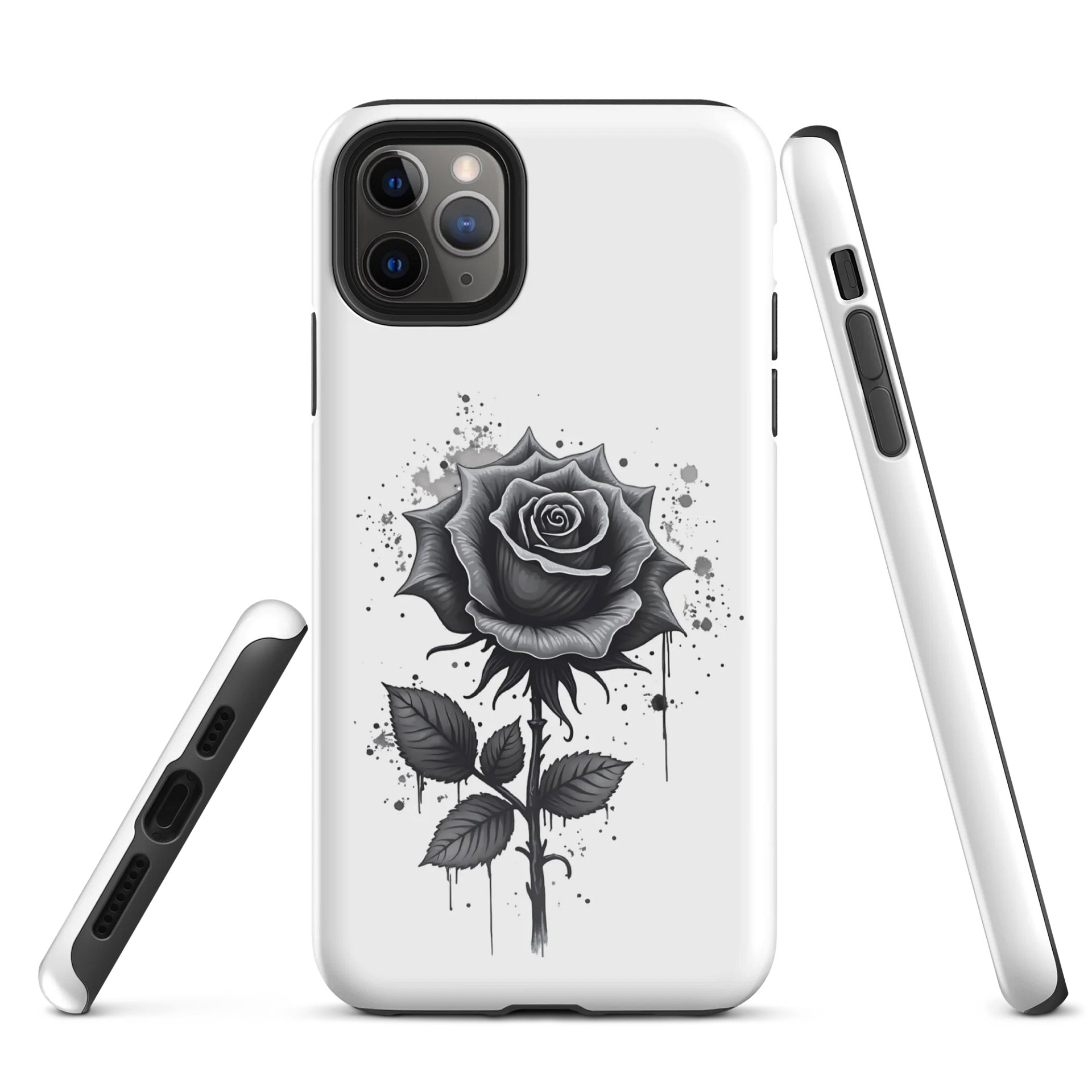 Floral Rose iPhone Case – Minimalist Black Rose Art Design product image (3)