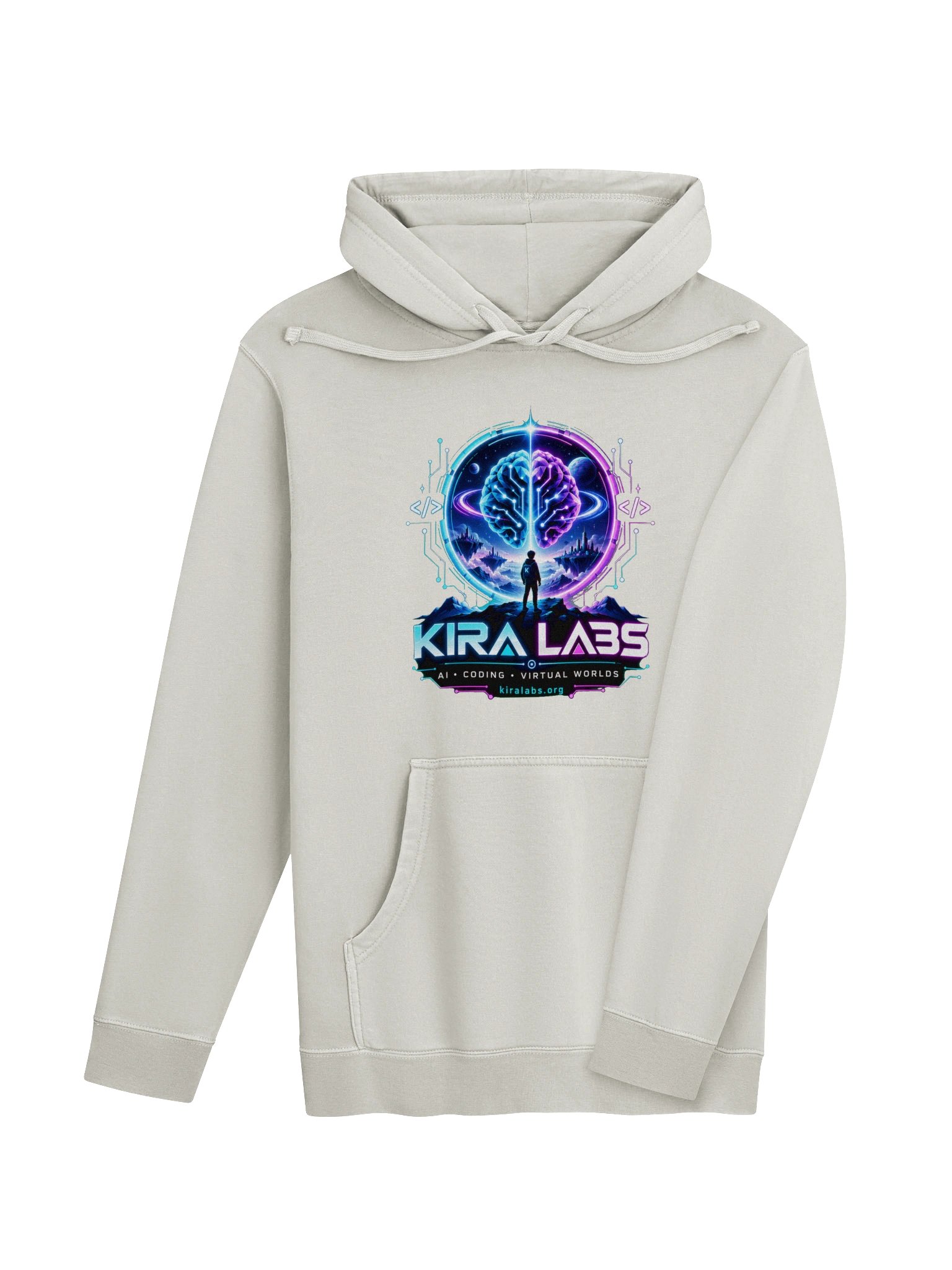 Kira Labs AI Coding Virtual Worlds Hoodie – Cream product image (4)