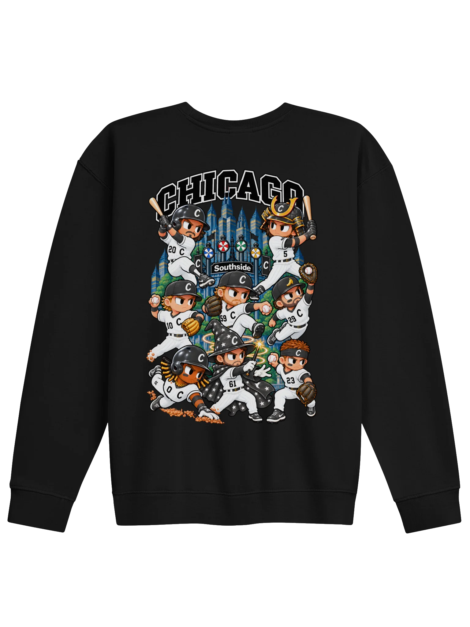 Chicago Southside Baseball 2026 Animated Player Back Print Crewneck product image (2)
