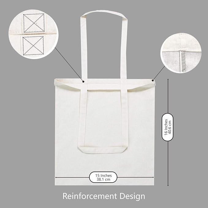 MEEBOY Pack Economical Cotton Tote Bags, Lightweight Medium Reusable Grocery Shopping Cloth Bags, Suitable for DIY, Advertising, Promotion, Gift product image (3)