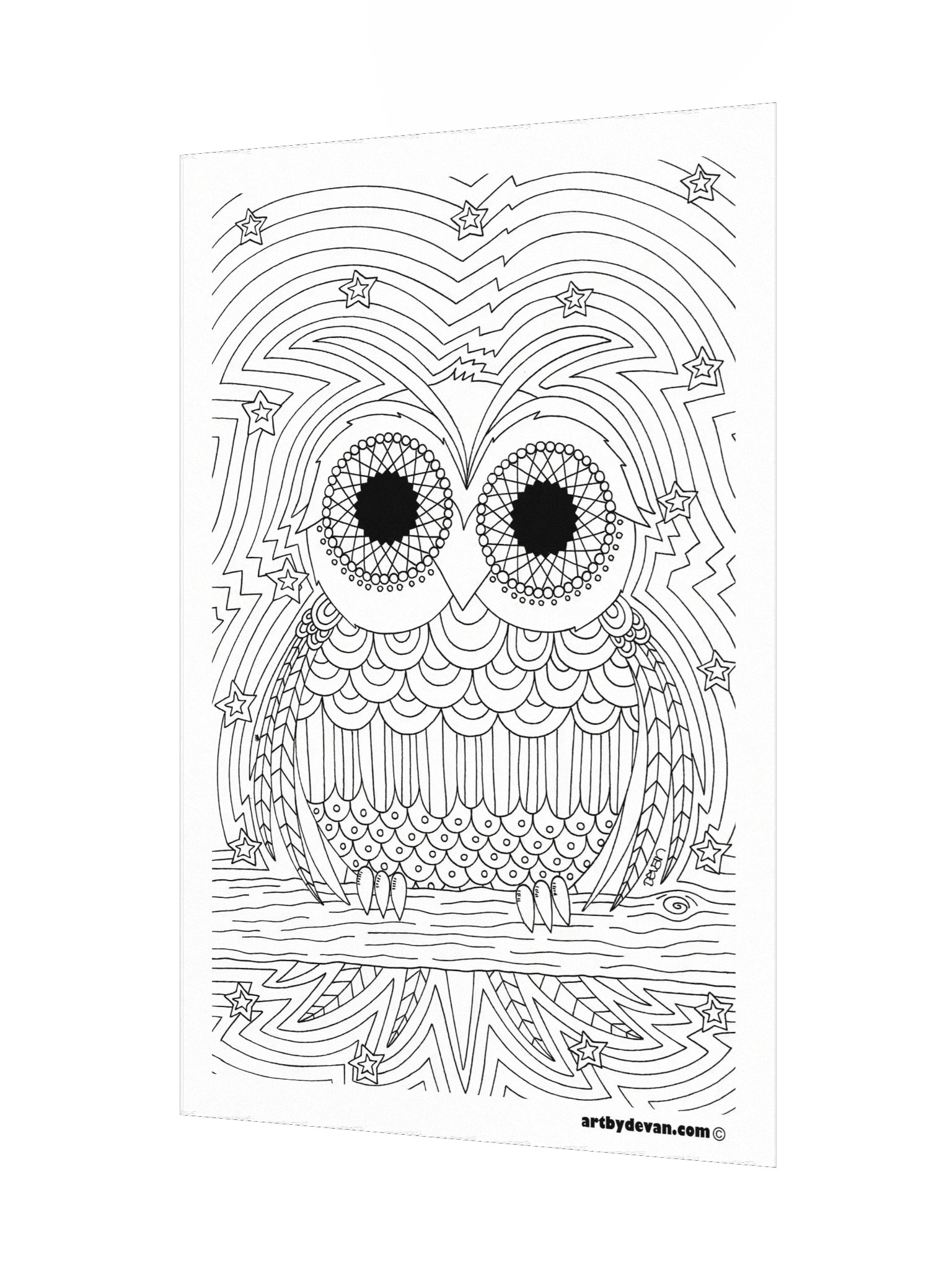 Color Your Own Art: Trippy Owl product image (3)