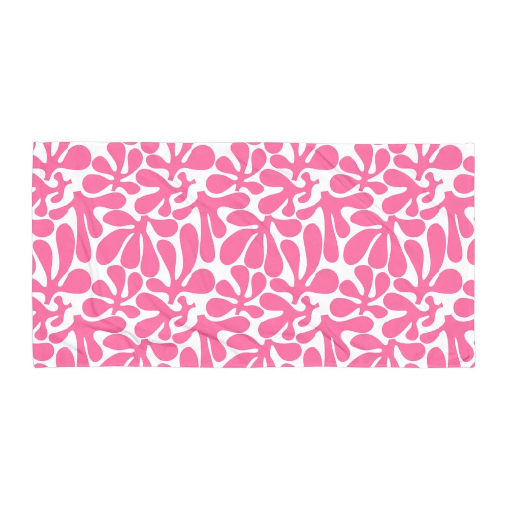 Pink Abstract Splash Towel – Bold Modern Design, Soft Cotton Terry Back product image (1)