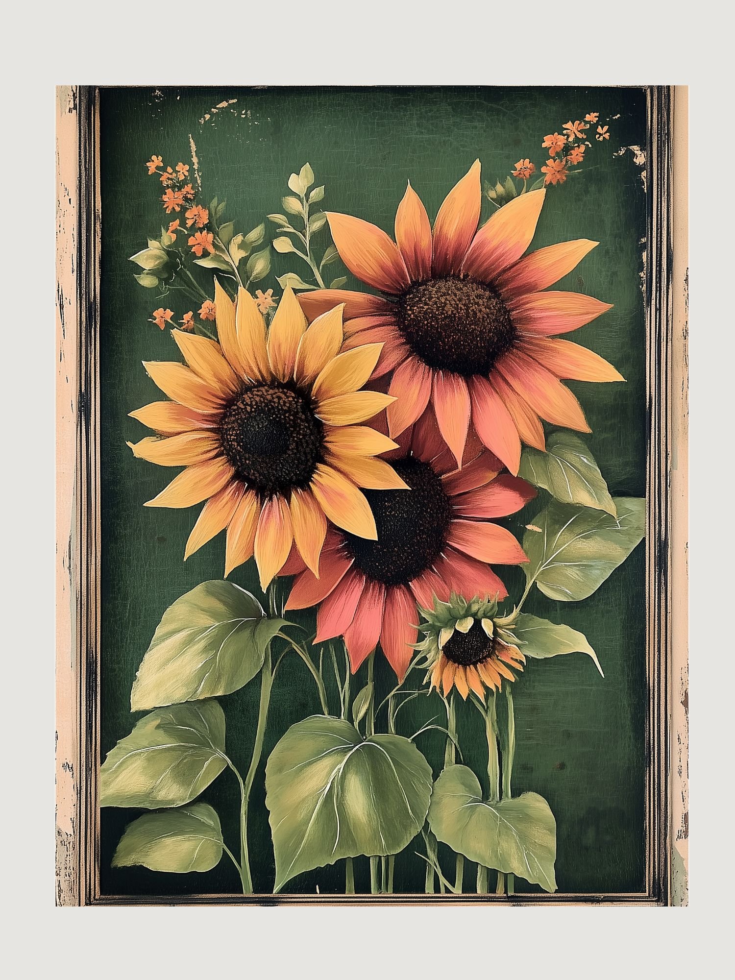 6 Sunflowers background- paper for junk journals or scrapbooking product image (4)