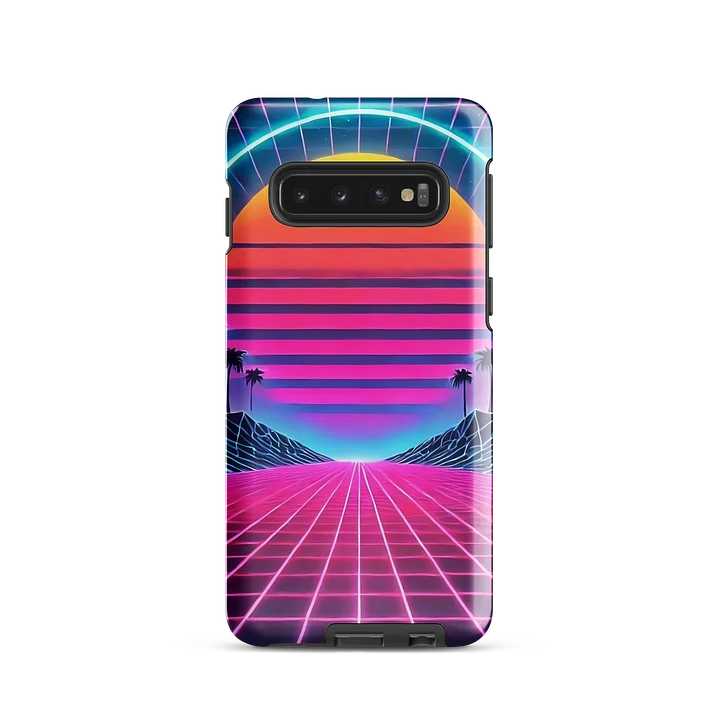 Retro Neon Sunset Samsung Tough Case - Synthwave Dreamscape Design product image (1)