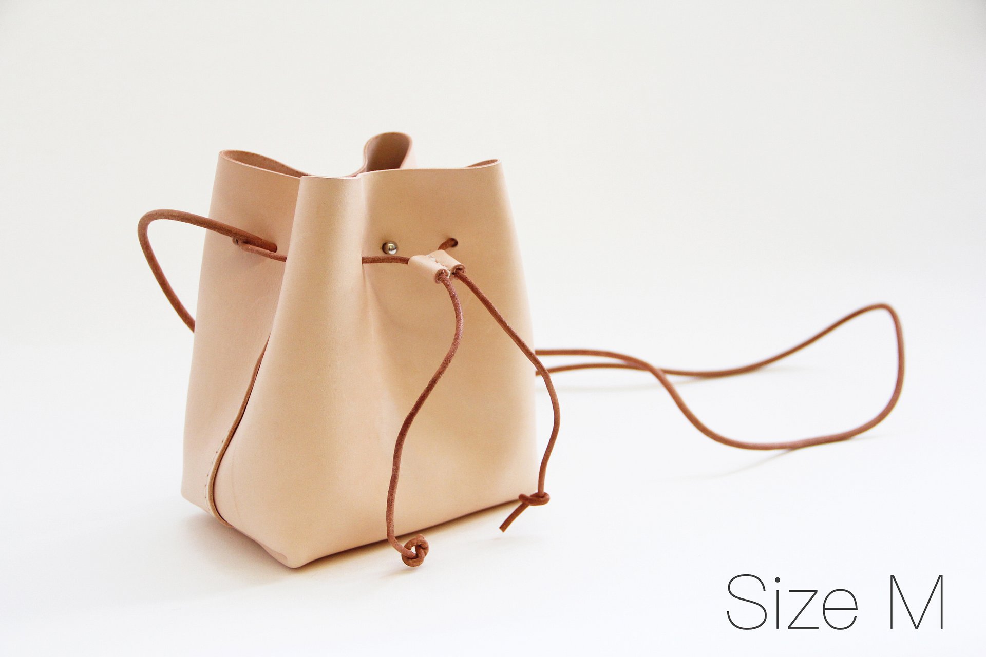 Leather Drawstring Bucket Bag product image (8)