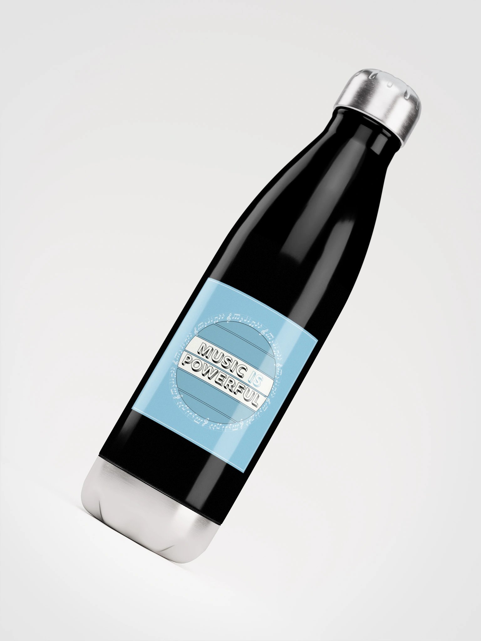 MUSIC IS POWERFUL Steel Water Bottle product image (4)