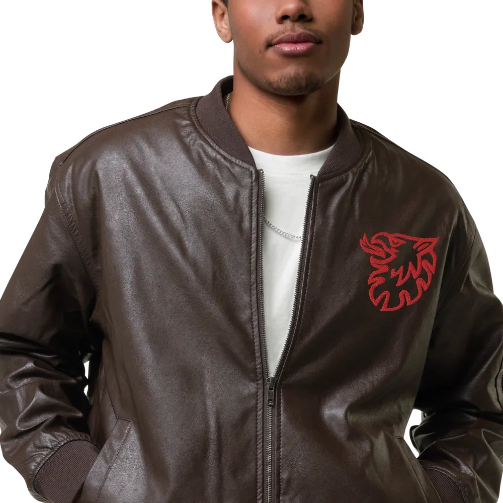 Faux Leather Bomber Jacket by Threadfast Apparel 395J/Grip Red product image (17)