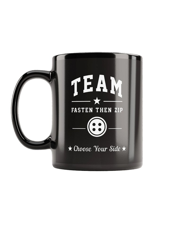 Team Fasten Then Zip Mug, Black Edition product image (1)