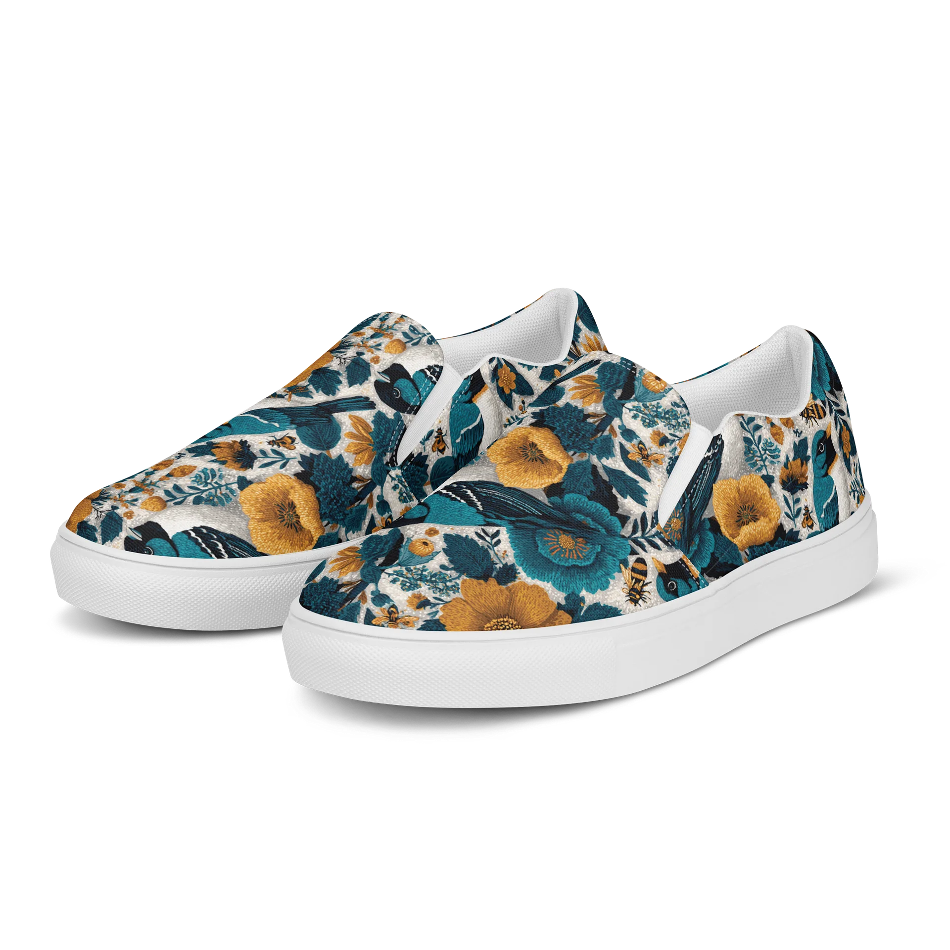Whimsical Aviary Linocut Slip-Ons product image (3)