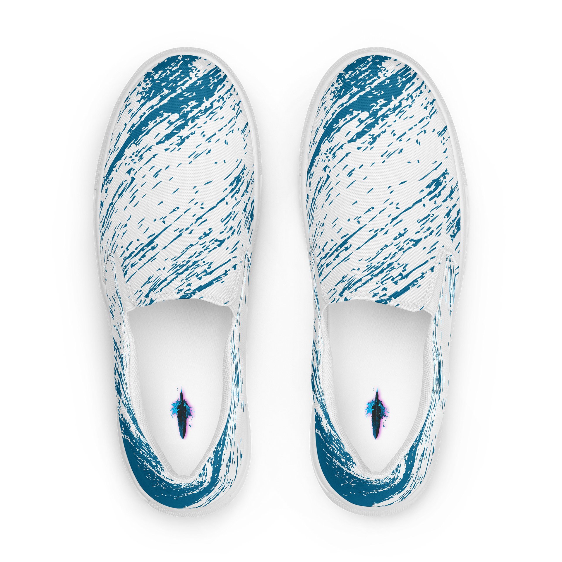 Distressed Teal Texture Slip-On Shoes product image (1)