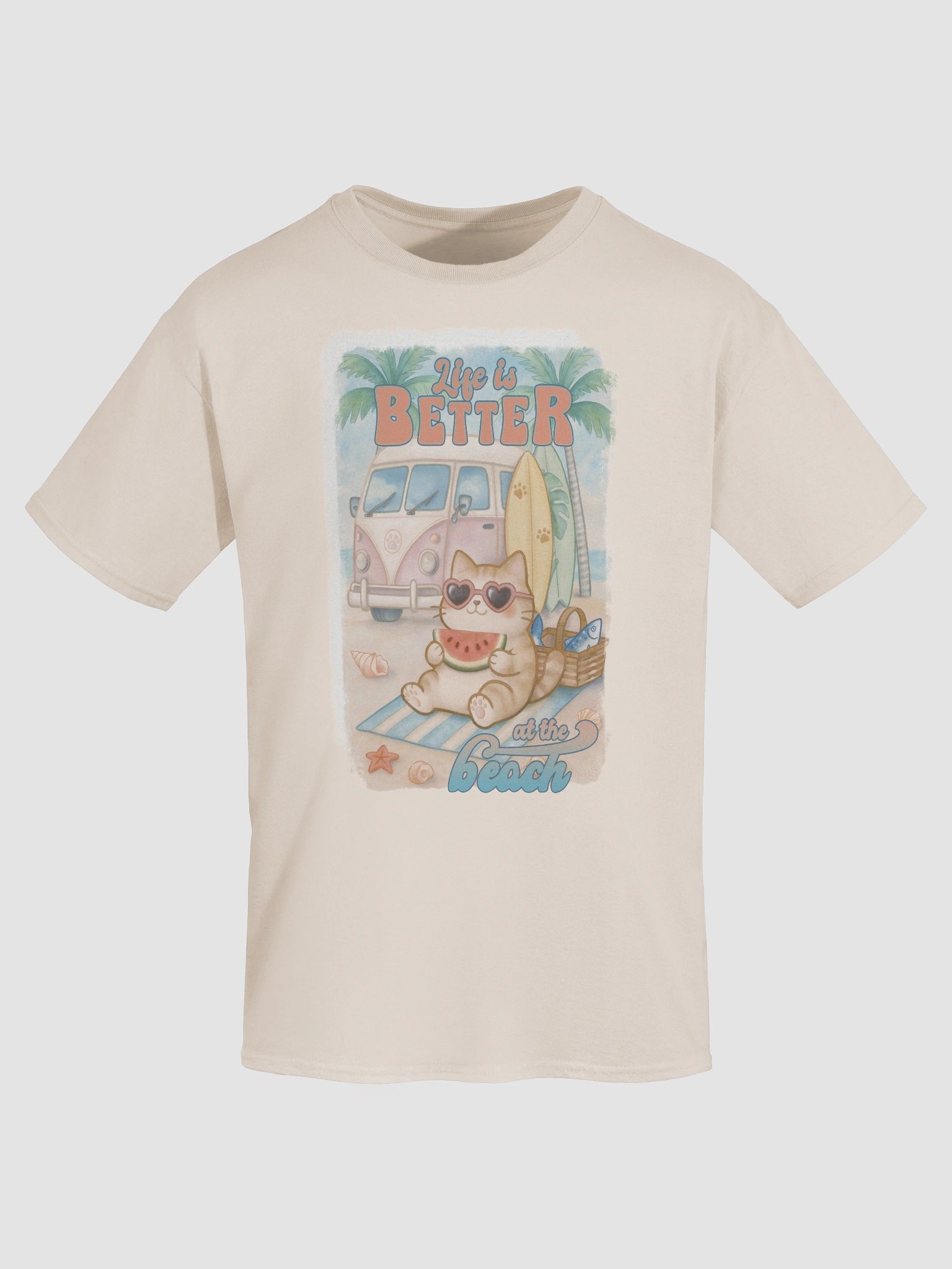 Summer Surf Cat -Unisex Tee Heavyweight product image (7)