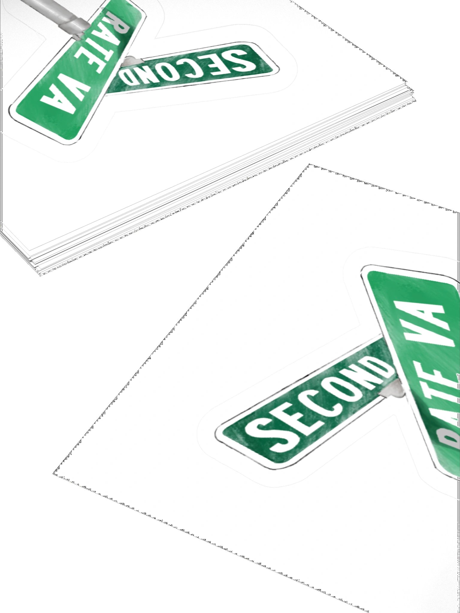 Second Rate VA Street Sign Kiss Cut Stickers product image (12)