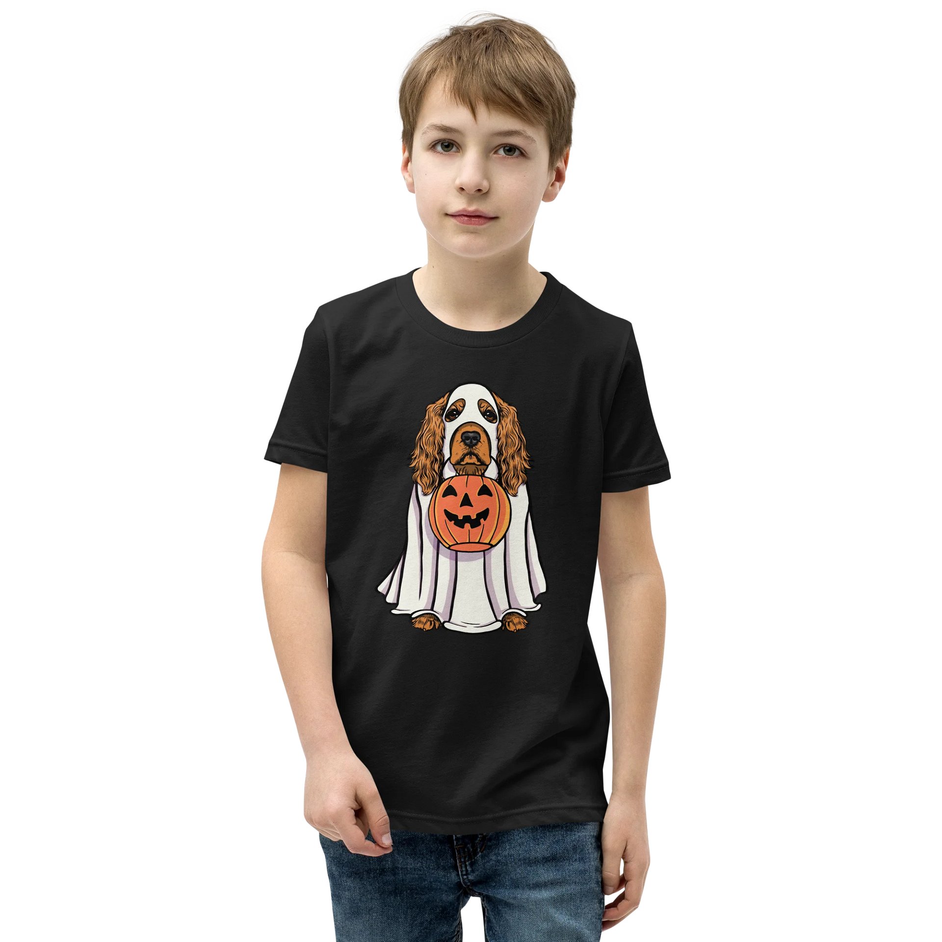 Halloween English Cocker Spaniel(Red/Tan) Youth T-Shirt product image (1)