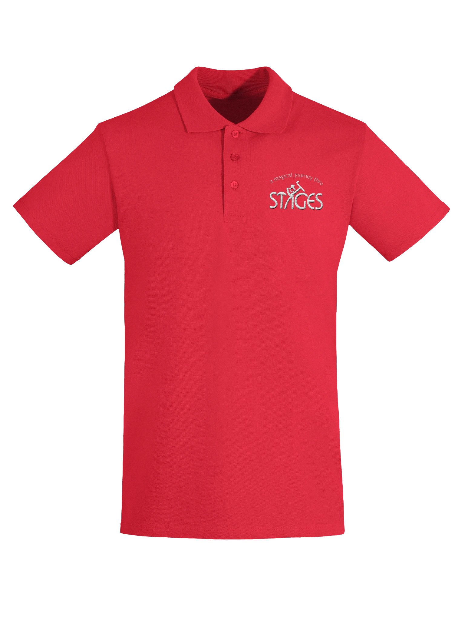 Unisex Dark Polo Shirt - White Embroidered Stages Logo product image (5)