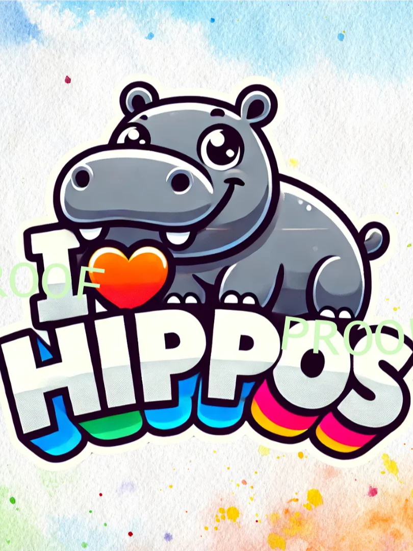 I 'Heart' Hippos – Instant Download Graphic Design product image (1)