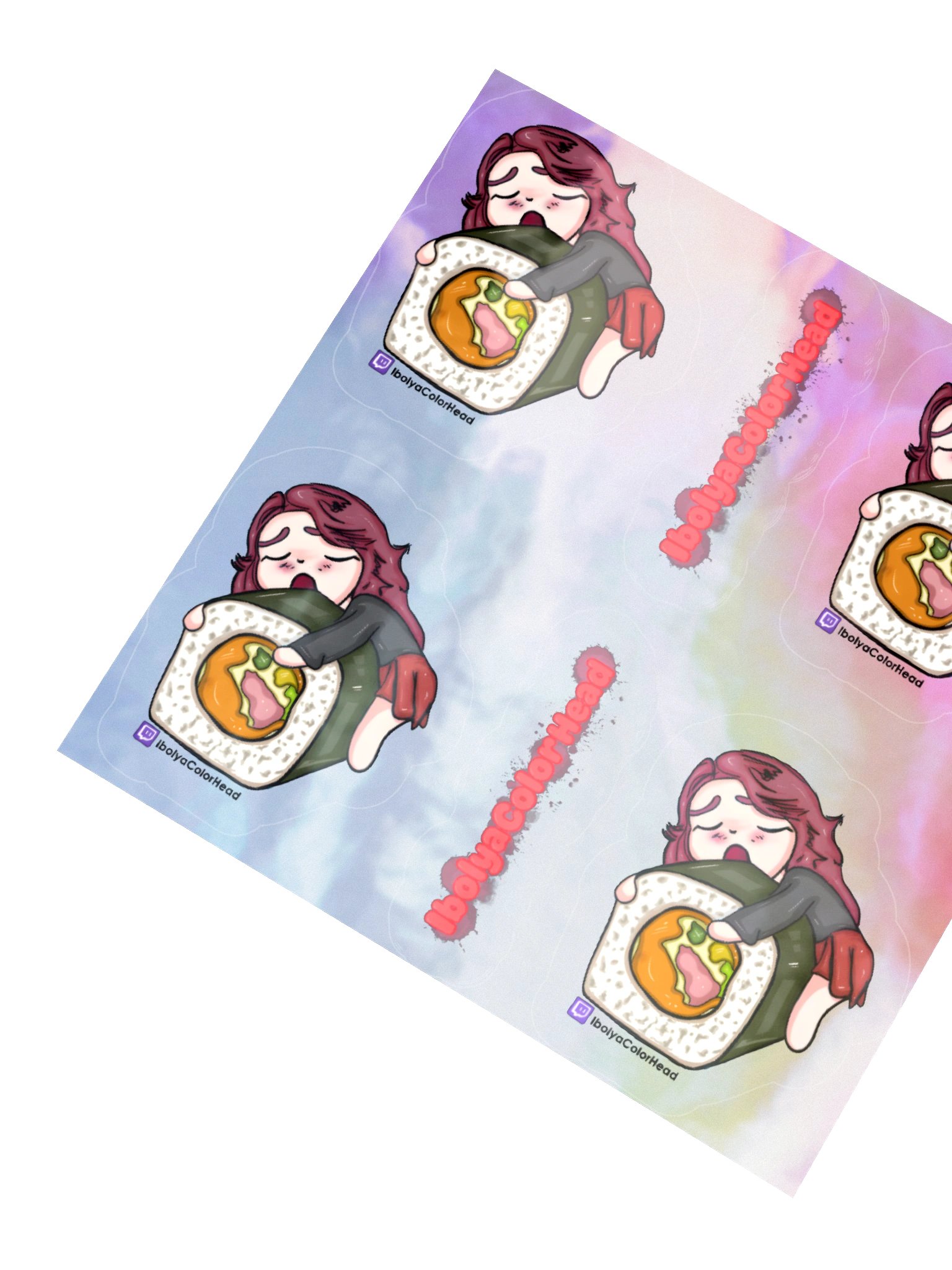 Sushi Hugging Holographic Sticker product image (2)