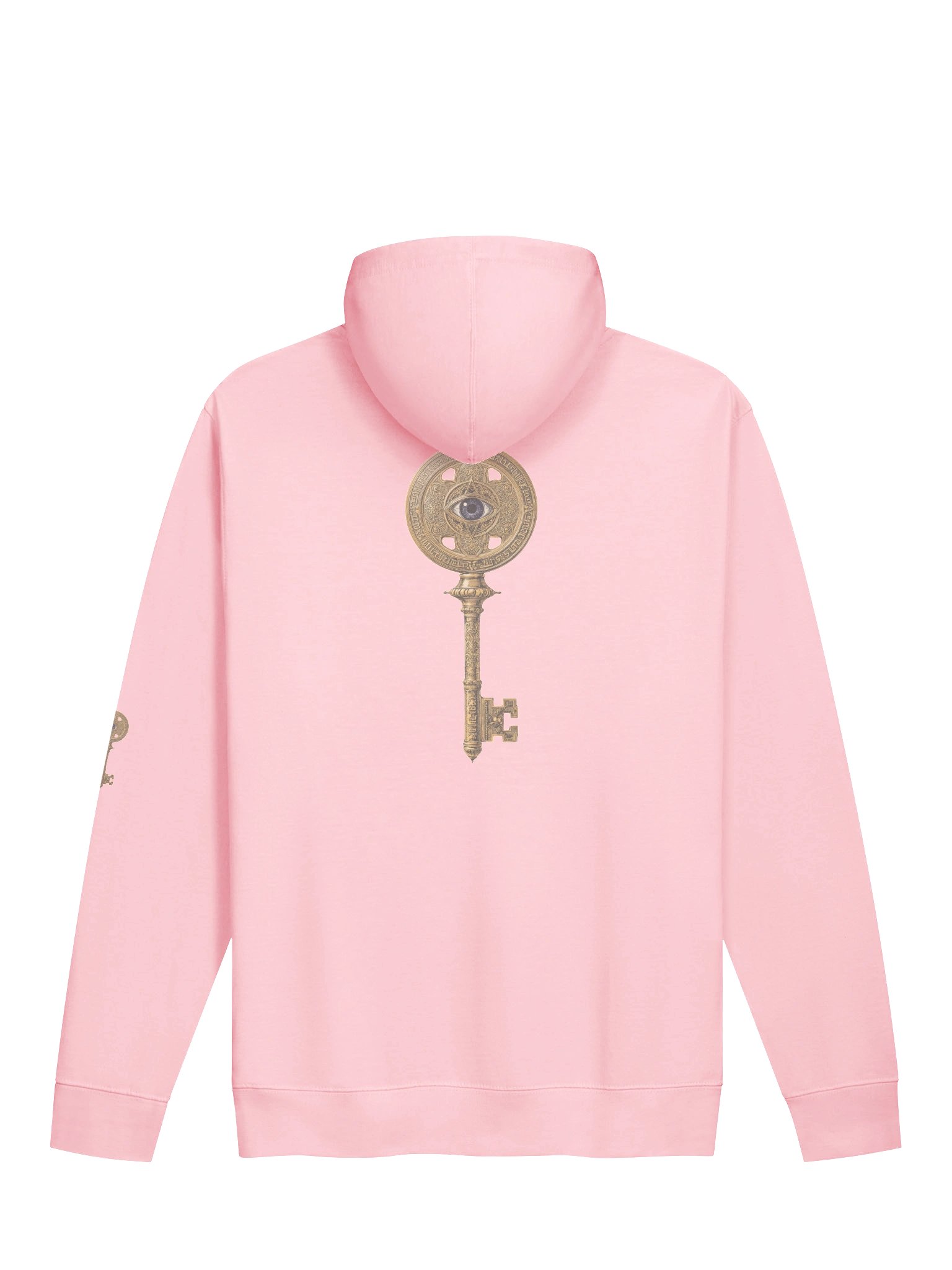 The Gatekeeper’s Key – Light Pink Reverse Edition (Back + Left Sleeve Print) | Unisex Midweight Hoodie product image (2)