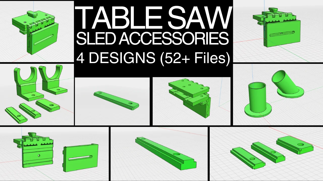 Table Saw Sled Accessories 3D print files Bundle. product image (1)