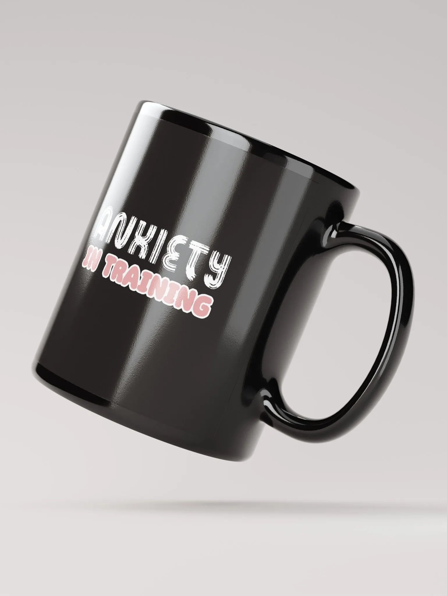 ANXIETY IN TRAINING Black Glossy Mug product image (3)