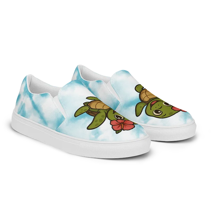 Cute Sea Turtle Floral Slip-On Shoes product image (2)