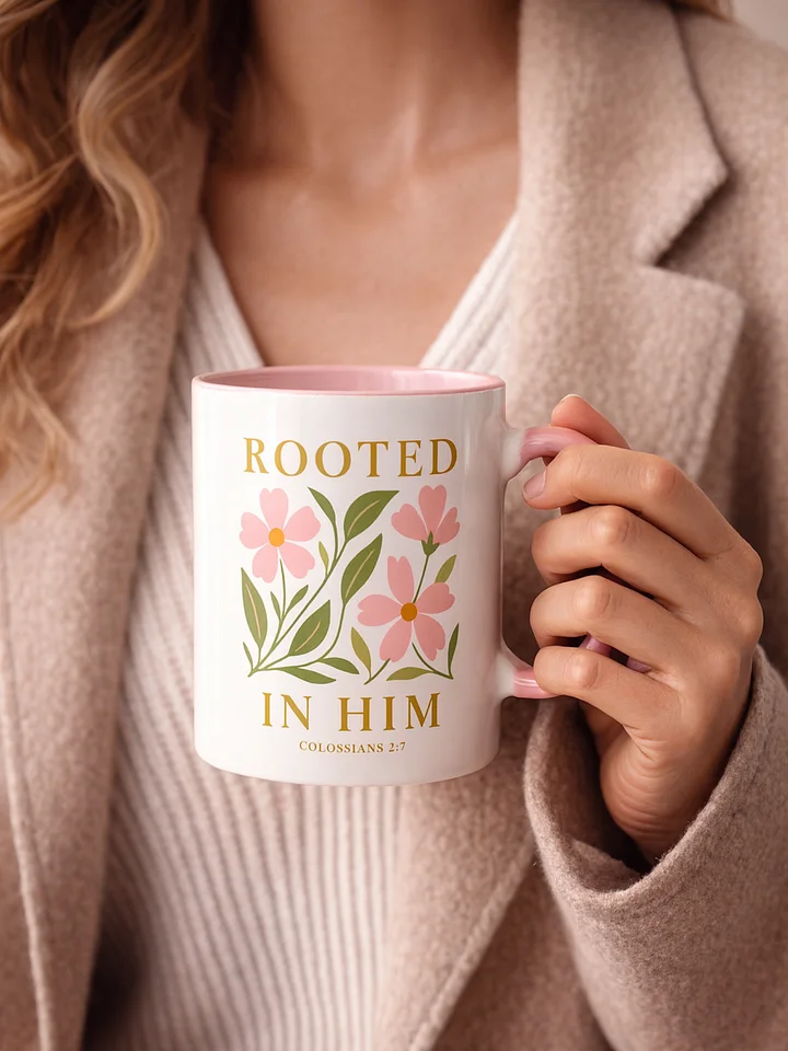 Elegant Floral Christian Mug for Women Inspired by Colossians 2:7 | 11oz & 15oz product image (2)