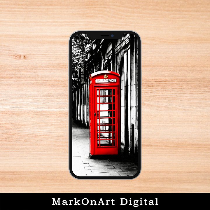 London Calling British Phone Box at Night For Mobile Phone Wallpaper or Lock Screen | High Res for iPhone or Android Cellphones product image (1)