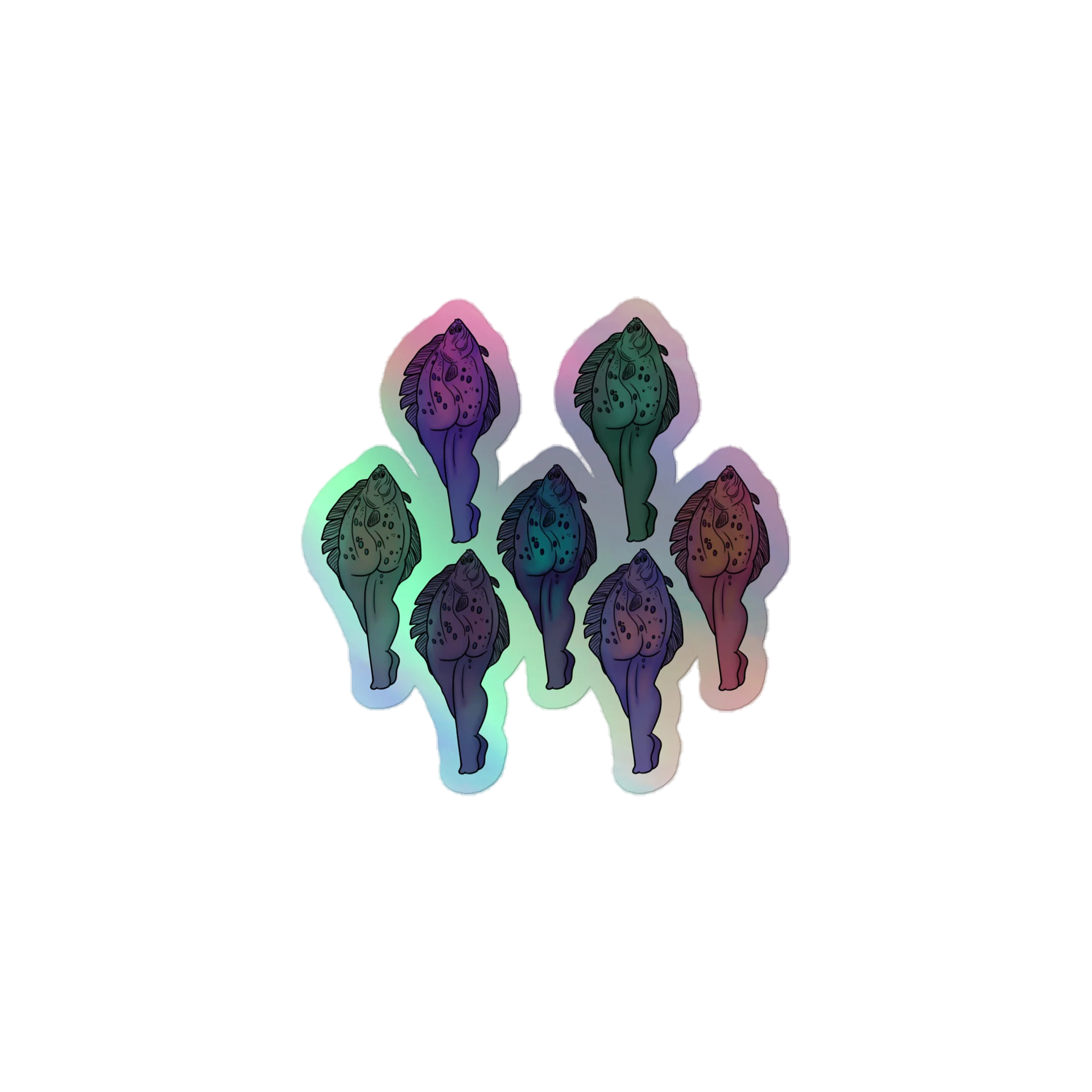 Colorful hali-butt Kiss-Cut Holographic Sticker Sheet product image (2)
