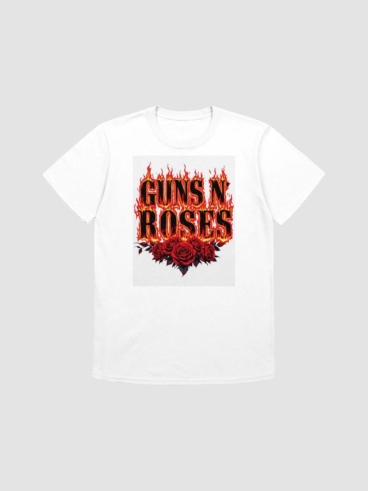 Guns N’ Roses Flaming Logo T-Shirt | Fire & Roses Rock Graphic Tee | Classic Hard Rock Streetwear product image (1)