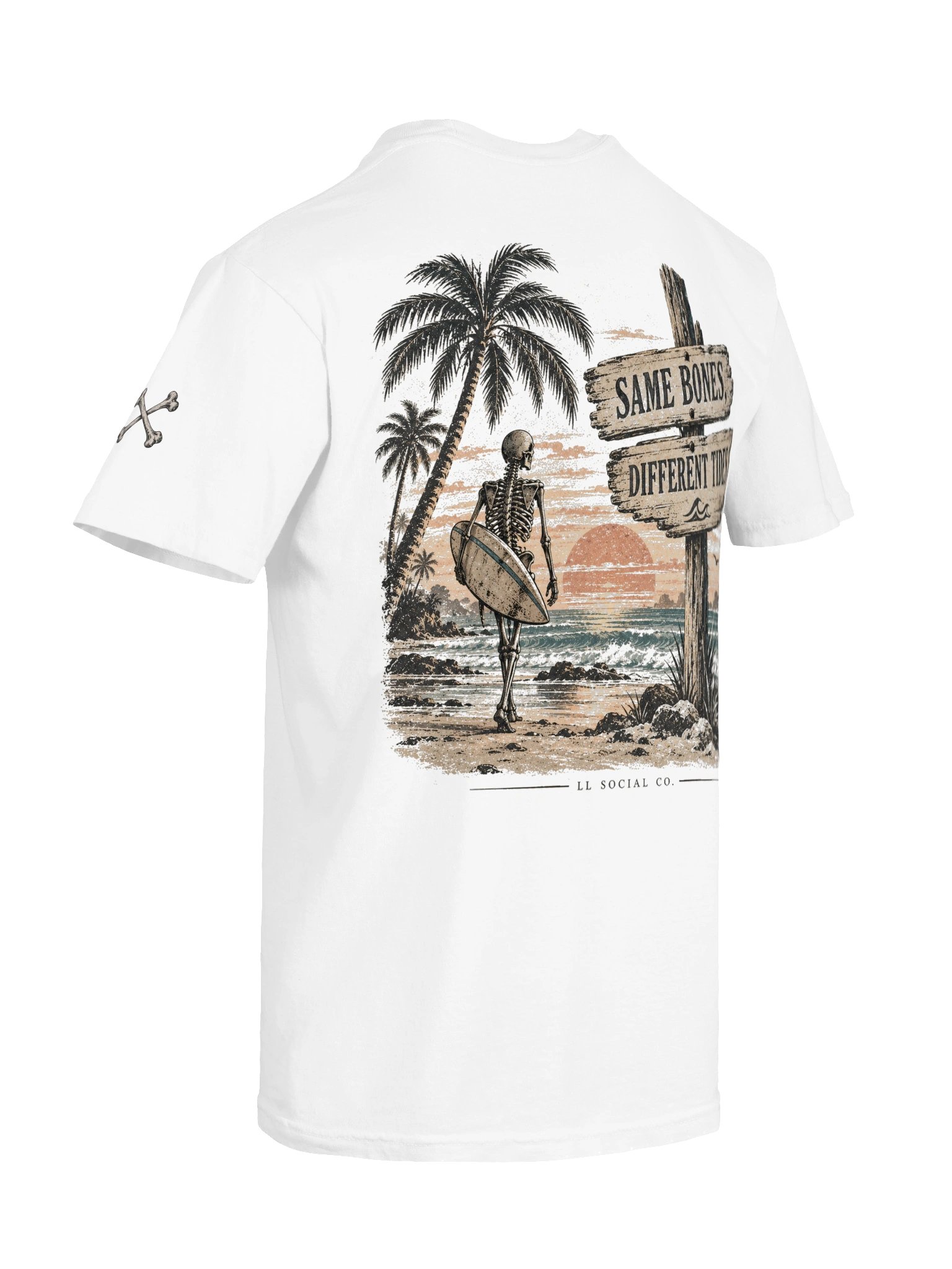 Same Bones Different Tides Comfort Colors Tee — Coastal Skellie Edit product image (8)