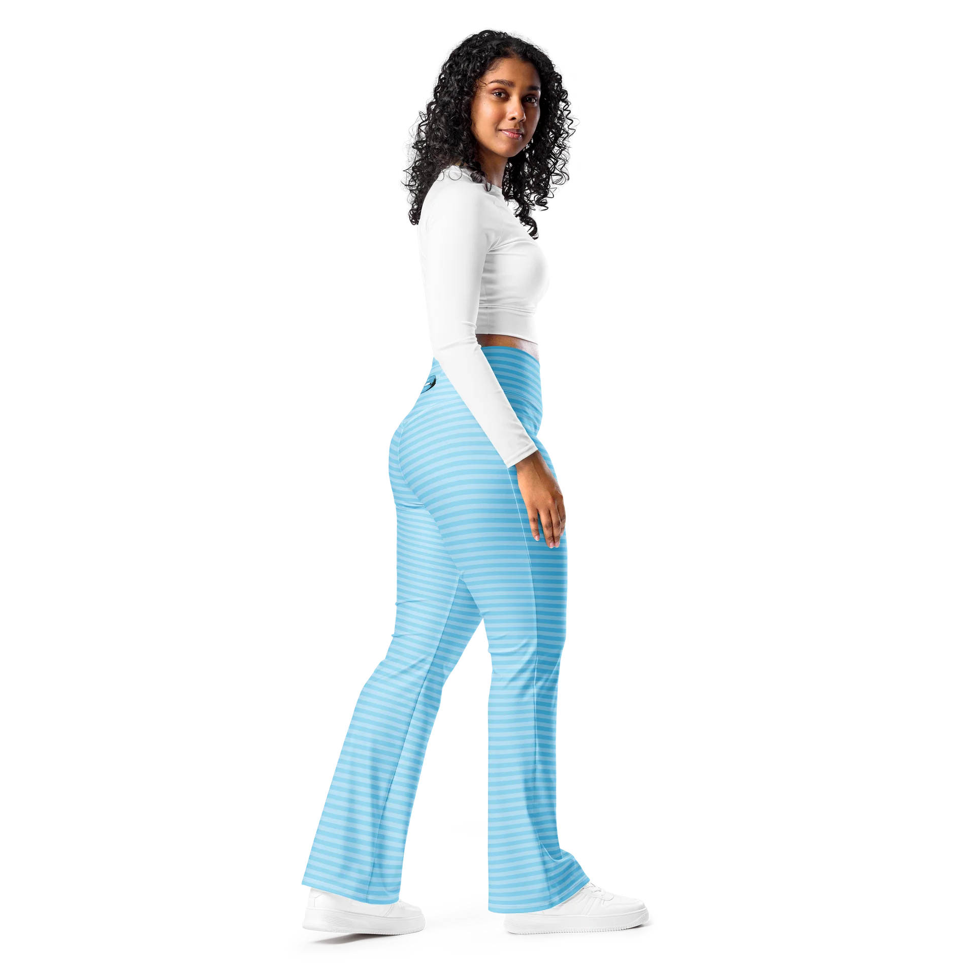 Light Blue Stripped Kat Skull Flares product image (9)