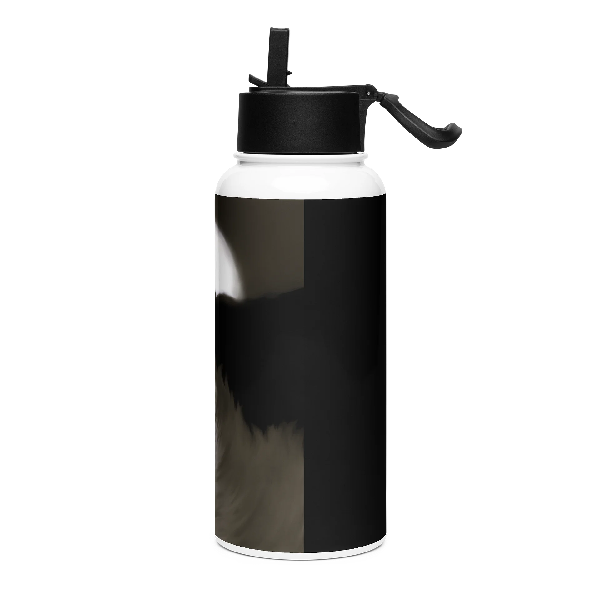 "Wolf on Cliff" Stainless Steel Water Bottle with a Straw Lid product image (3)
