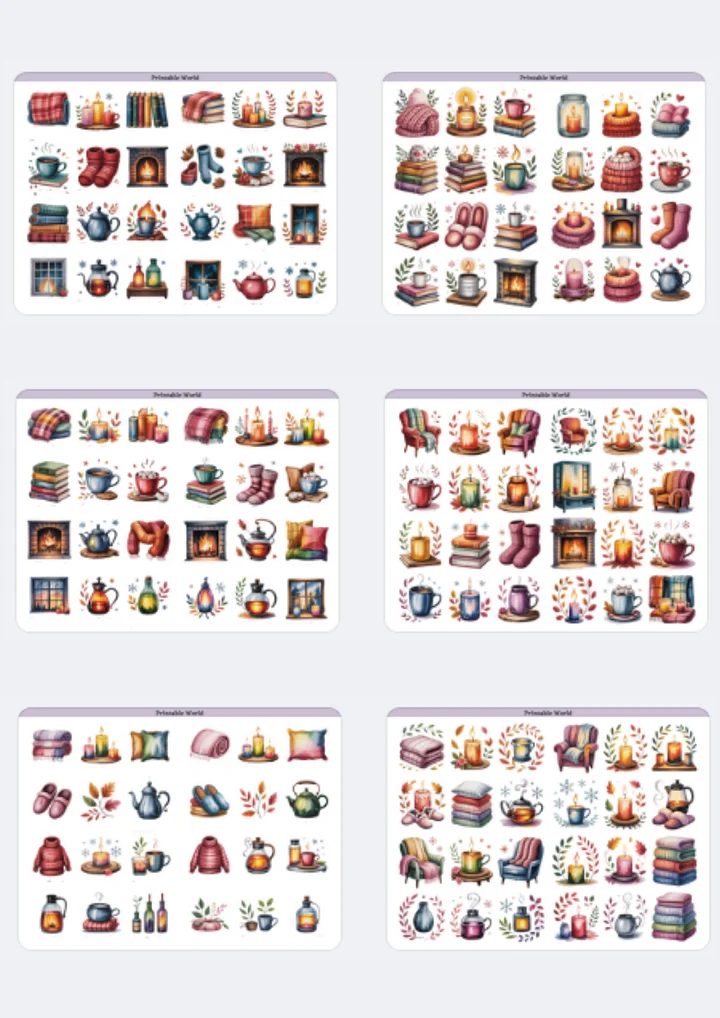 Cozy Sticker Pack (Watercolor Style) product image (2)