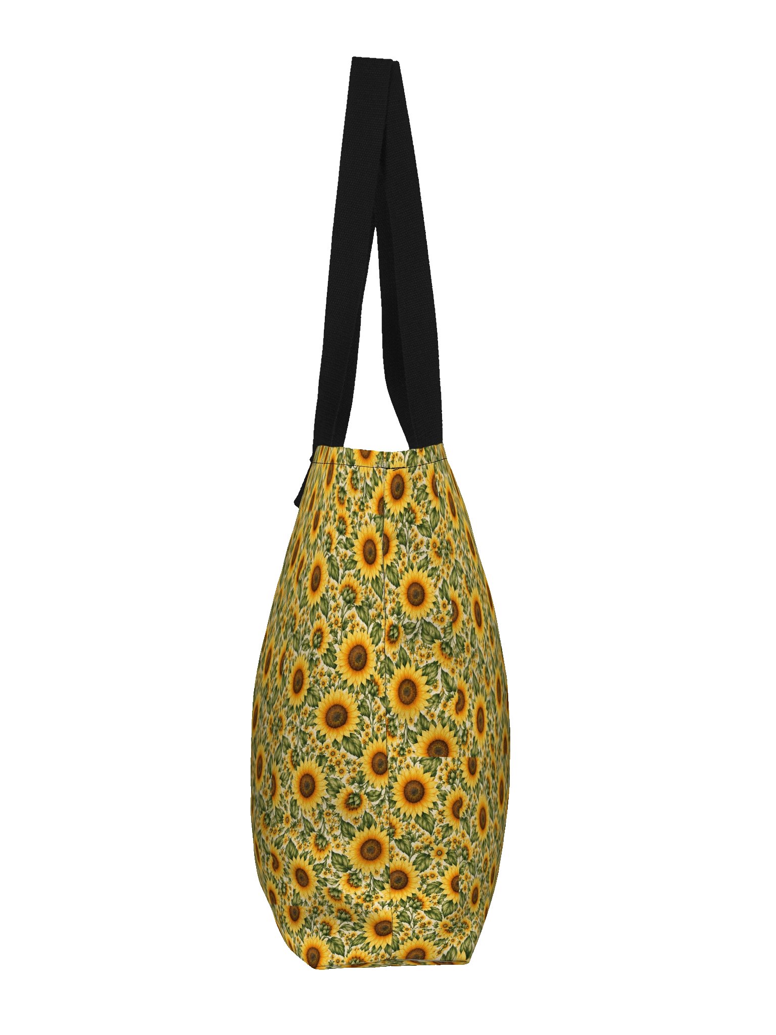 Sunflower Fields Large Tote Bag – Vintage Floral Shoulder Bag with Pocket product image (4)