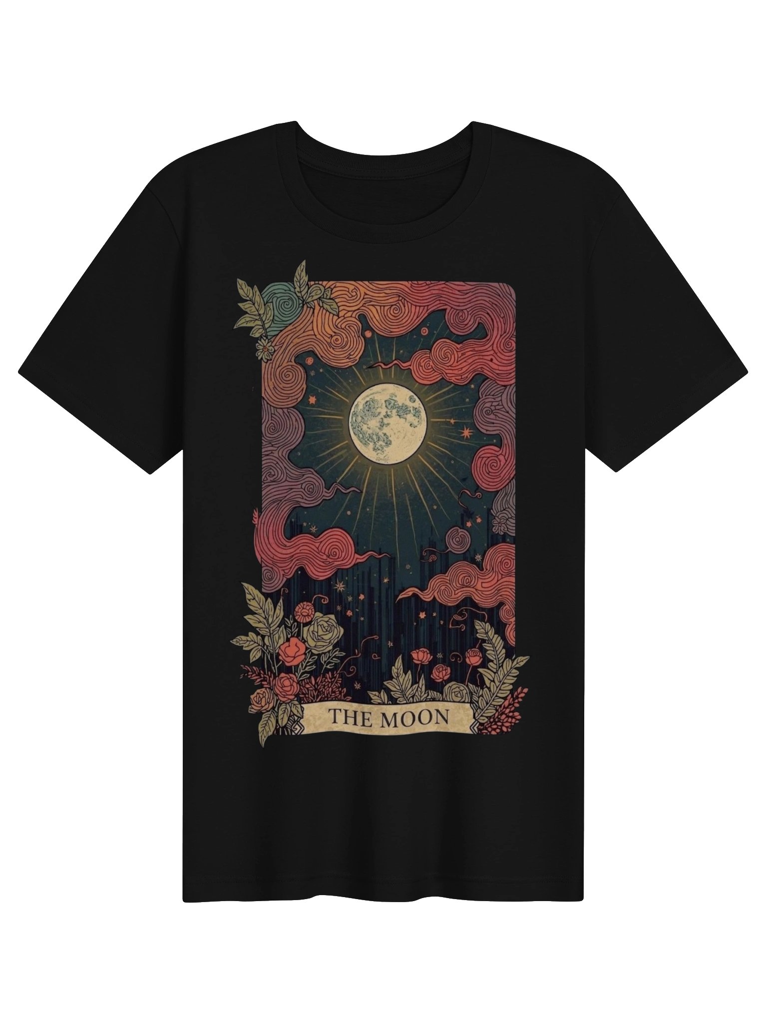 Moon Tarot Shirt, Celestial Graphic Tee, Mystical Art Nouveau product image (2)