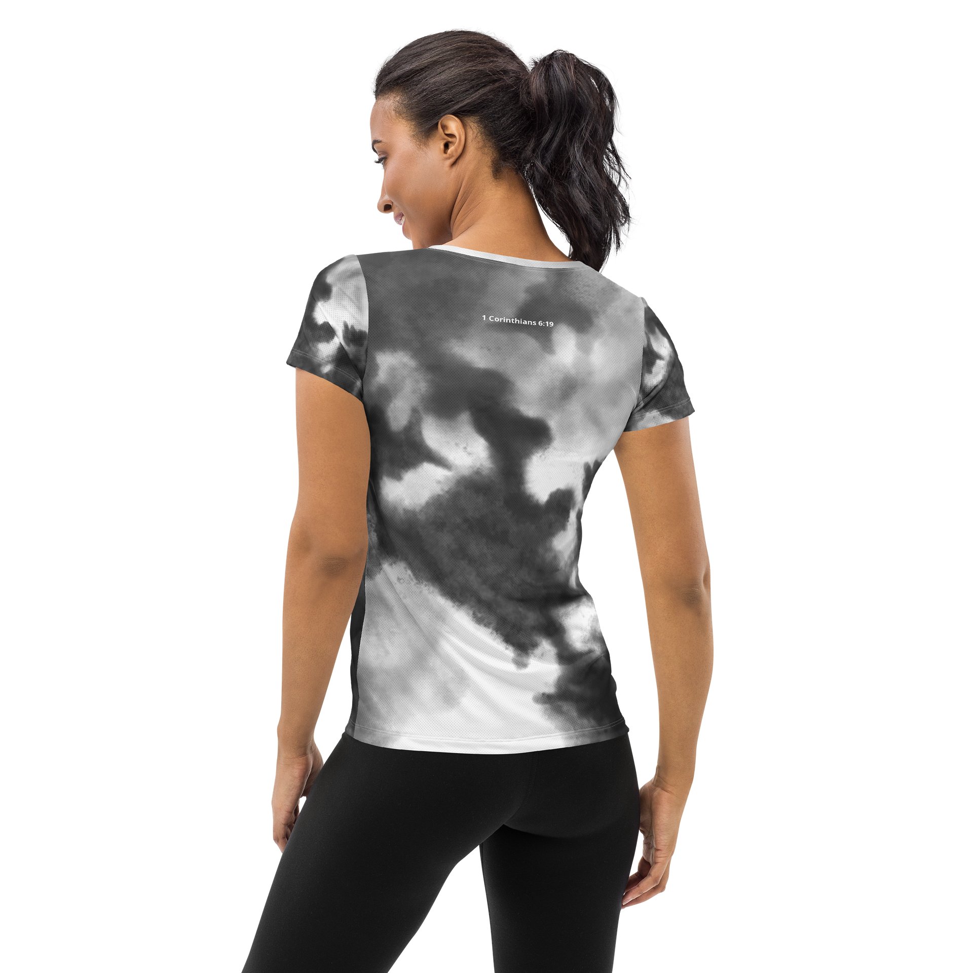 His House Womens Performance T-Shirt - B&W Tie Dye product image (2)