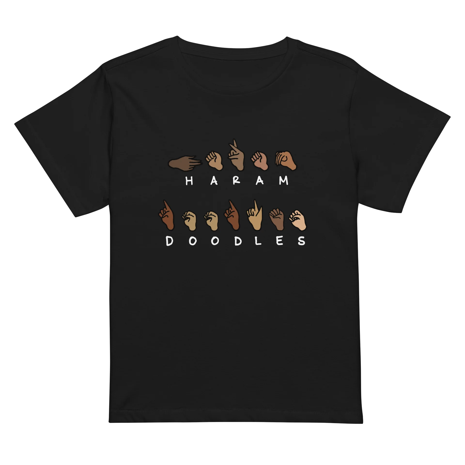 Haram Doodles in Sign Language High-Waisted T-Shirt product image (1)