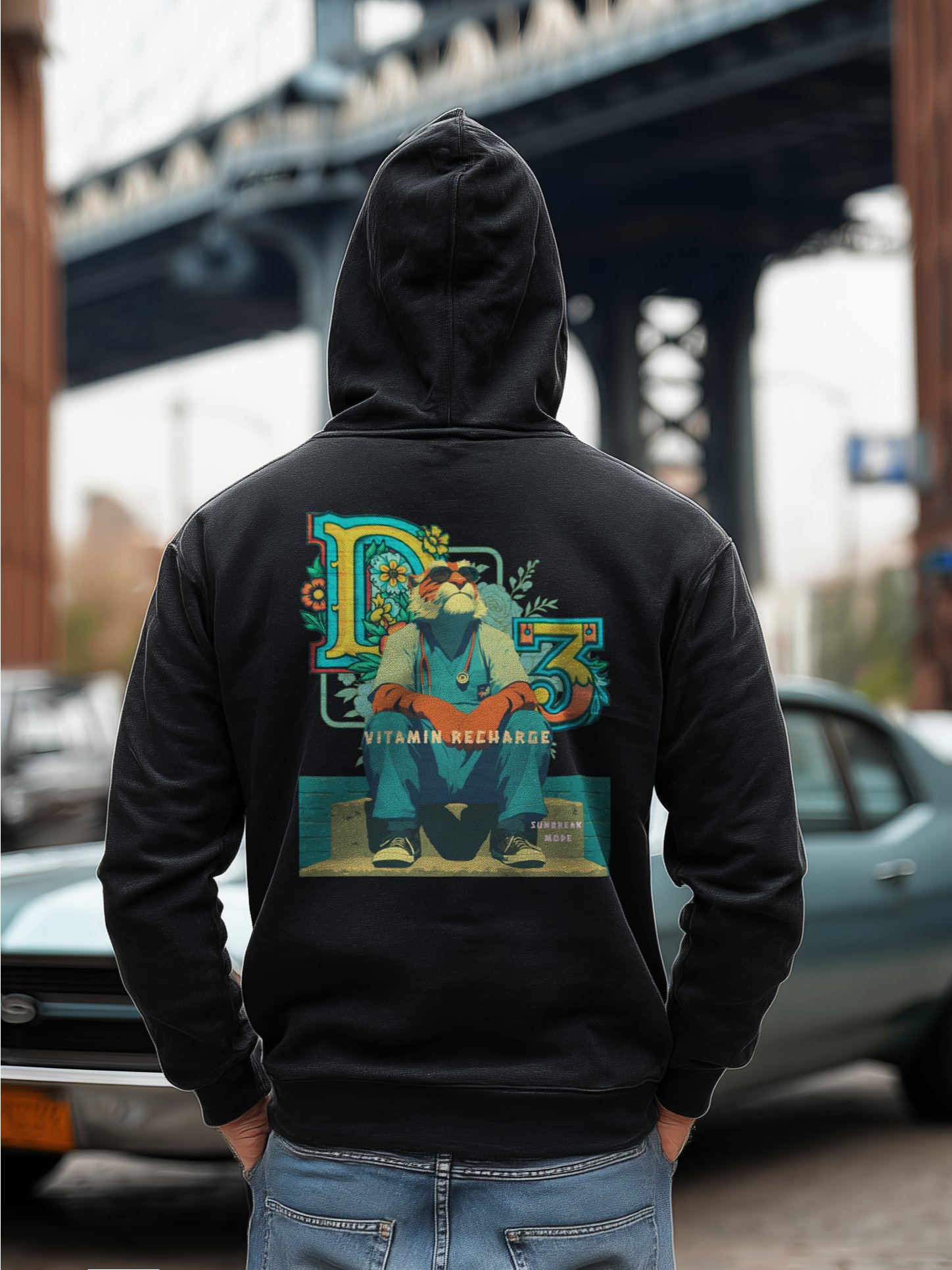 Funny Tiger Nurse Zip Up Hoodie. product image (3)