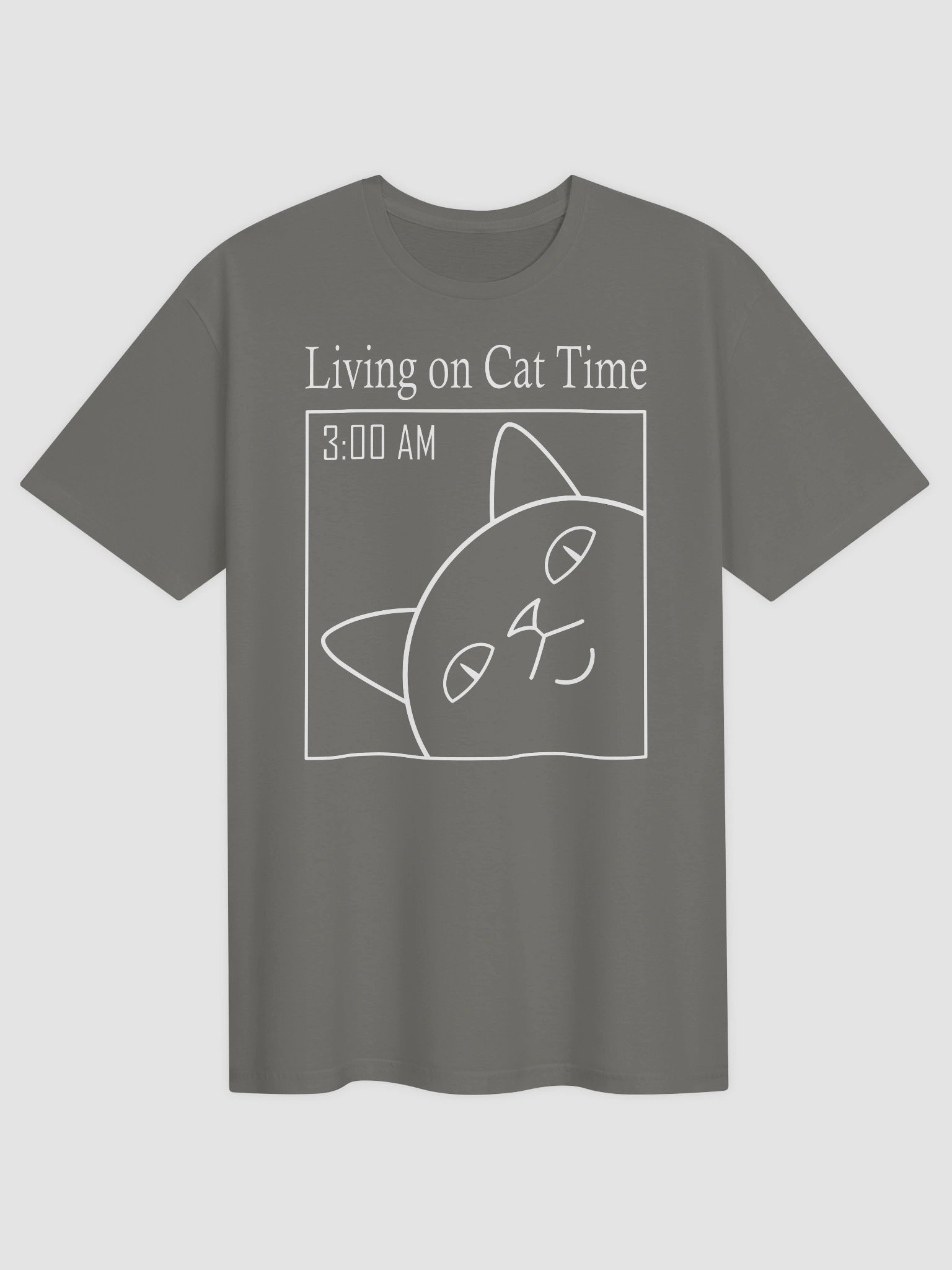 Living on Cat Time (White Print) - Unisex Adult Super Soft Lightweight T-shirt product image (1)