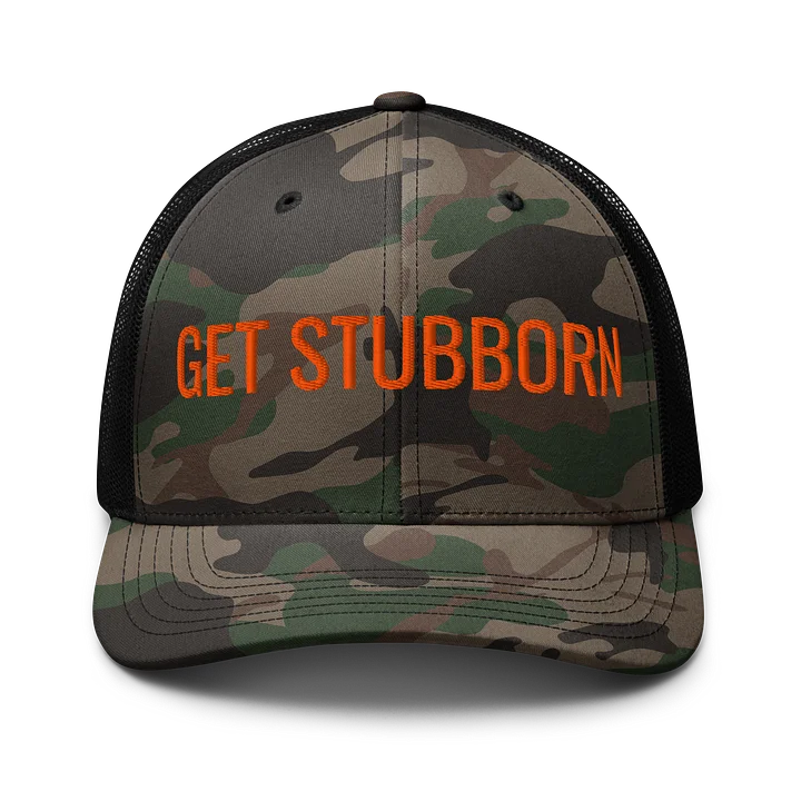 GET STUBBORN Camo Trucker Hat product image (1)