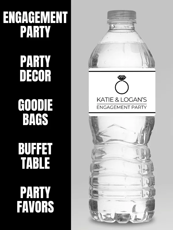 Wedding / Engagement Party Water Bottle Wrappers product image (5)