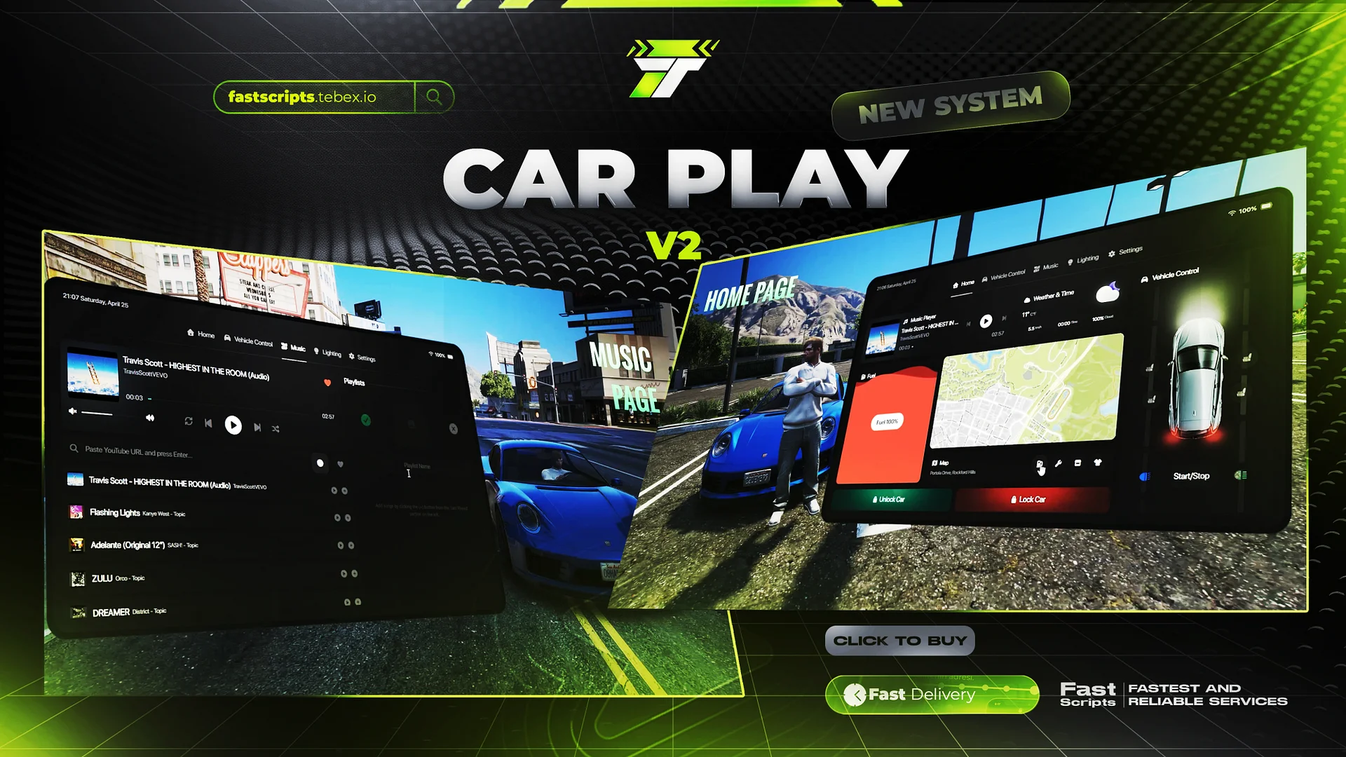 FiveM Car Play V2 Scripts [4 Different Theme] [ QB / ESX / QBOX ] product image (1)