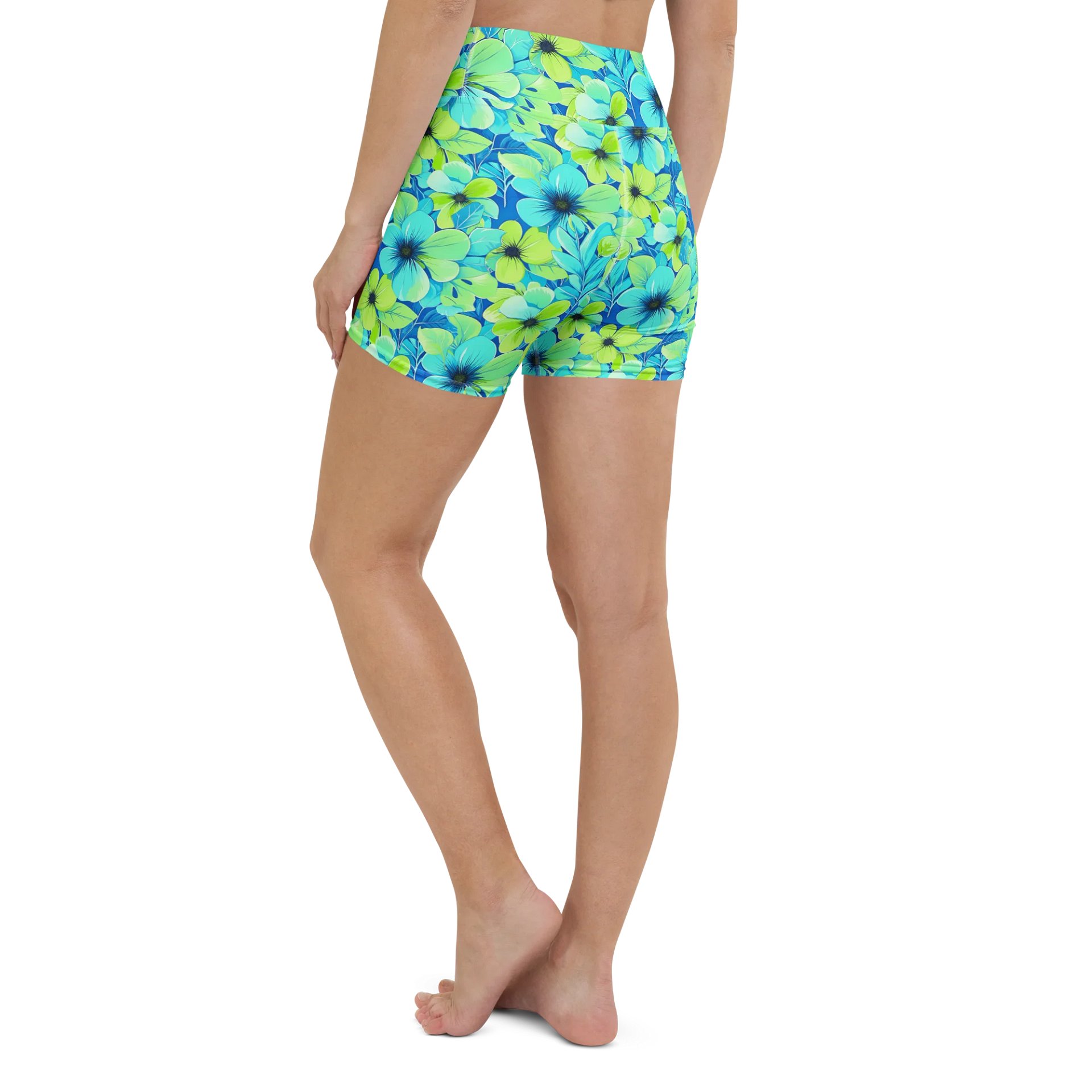 Women’s Floral Yoga Shorts – High Waist, Stretch Activewear for Gym, Running, Pilates & Summer Style product image (1)