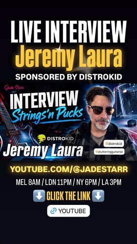 LIVE INTERVIEW with Jeremy Laura (Strings’n Pucks) Sponsored by DistroKid