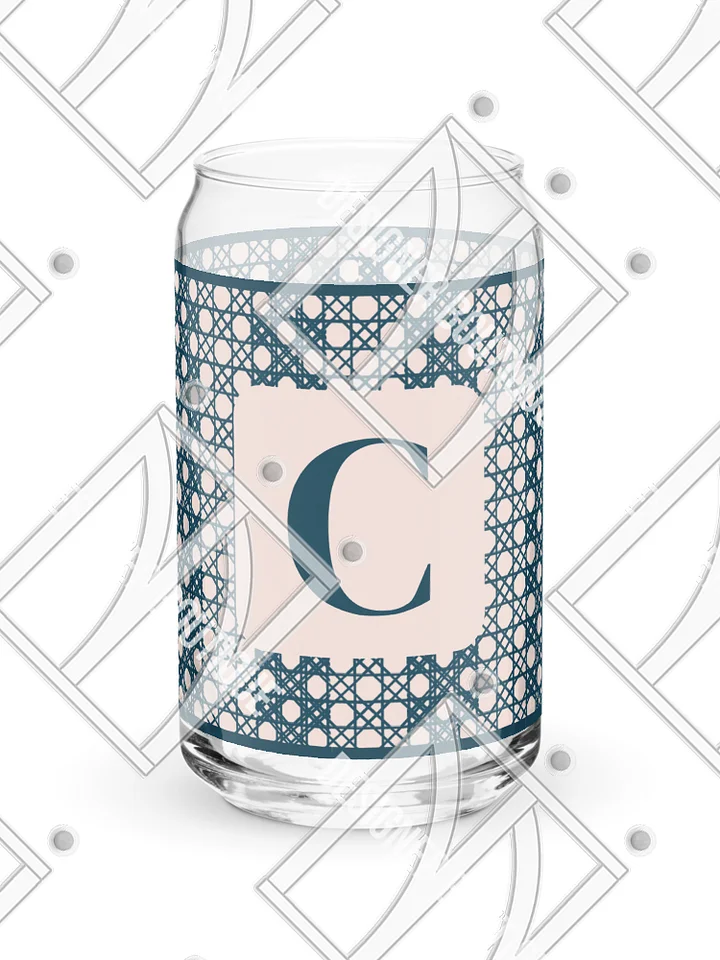 Le Rose Blue Monogram B Can-Shaped Glass product image (1)