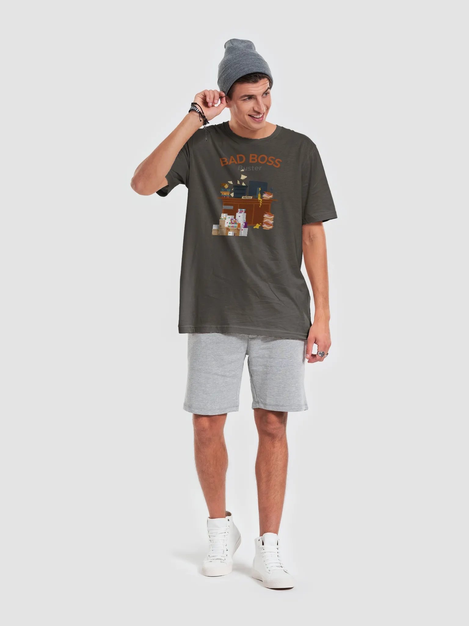 Bad Boss Buster White Logo Tee product image (22)