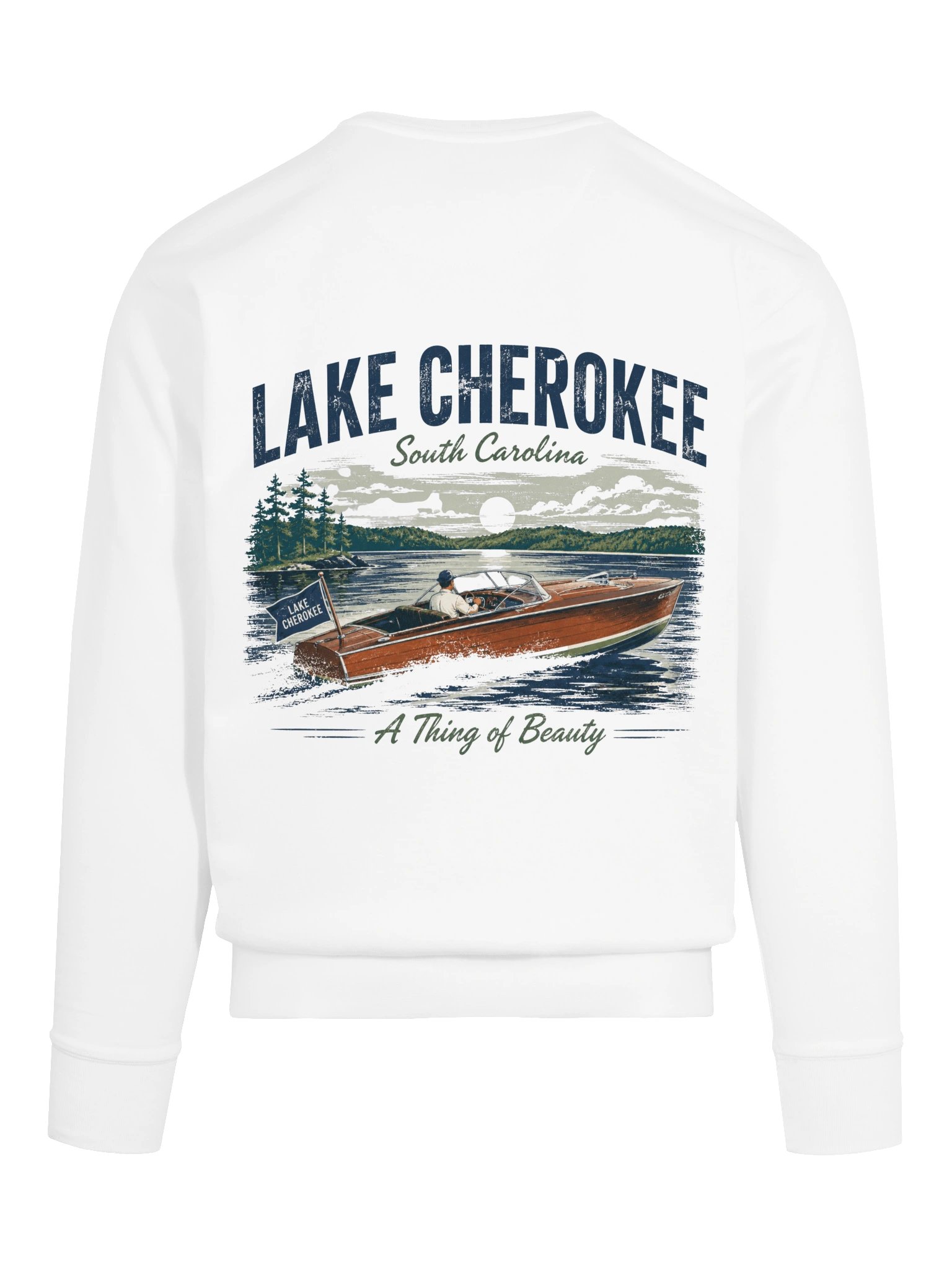 Lake Cherokee Vintage Boat Sweatshirt (back) product image (12)