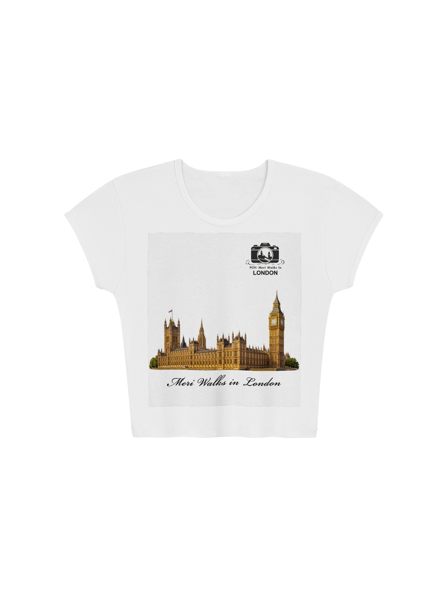 Big Ben Design 2 Womens Ribbed Baby Tee Crop Top product image (1)