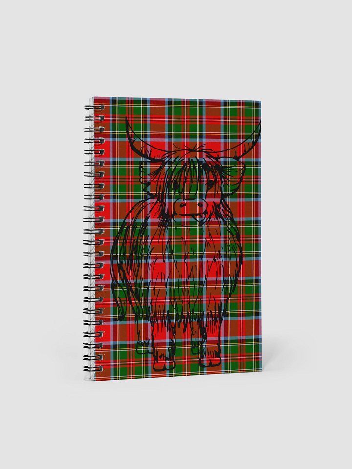 Highland Cow Tartan Spiral Notebook product image (1)