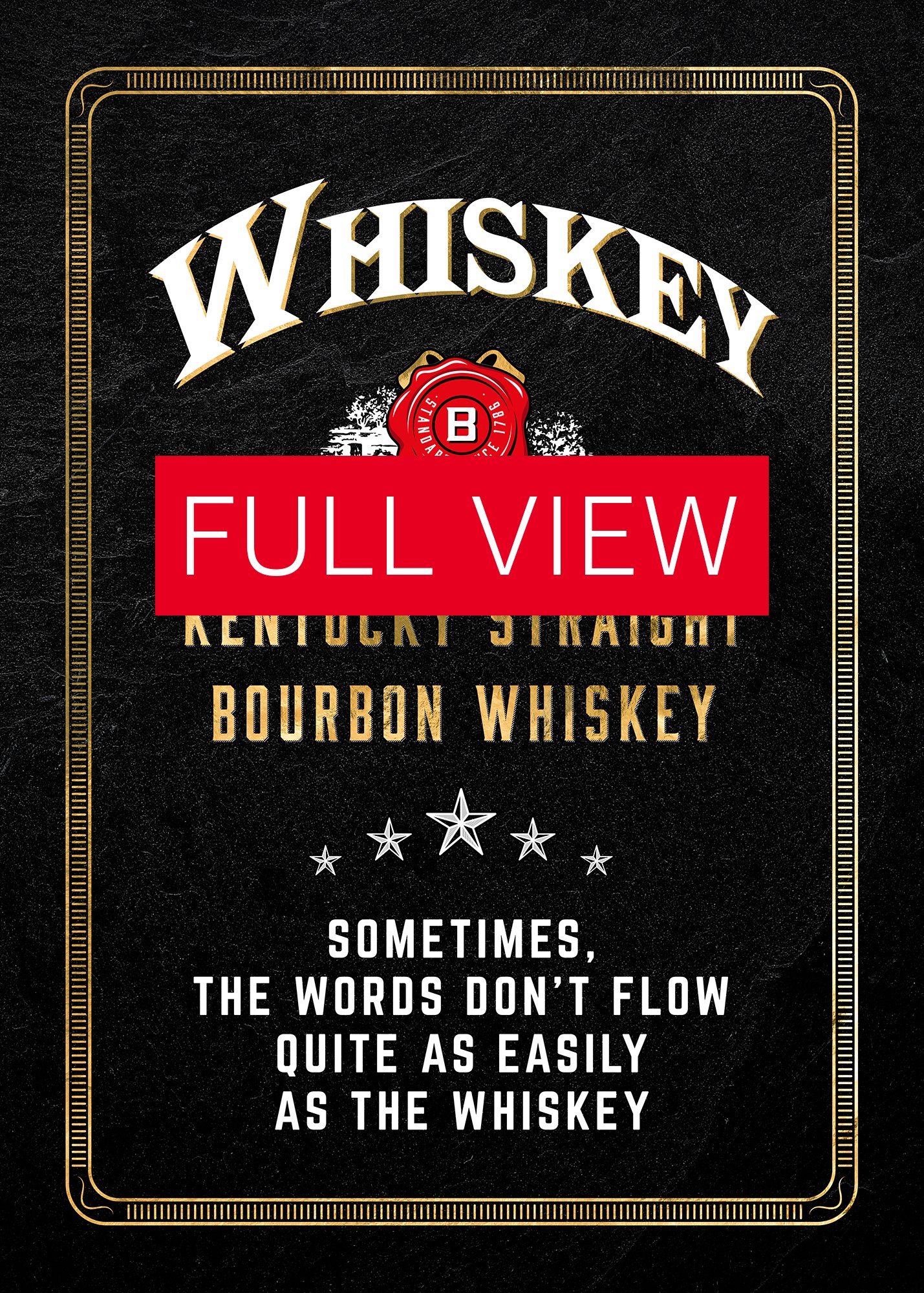 Sometimes, the words don't flow quite as easily as the Whiskey / Jim Beam — Whiskey gold blackboard art deco poster with quote product image (3)